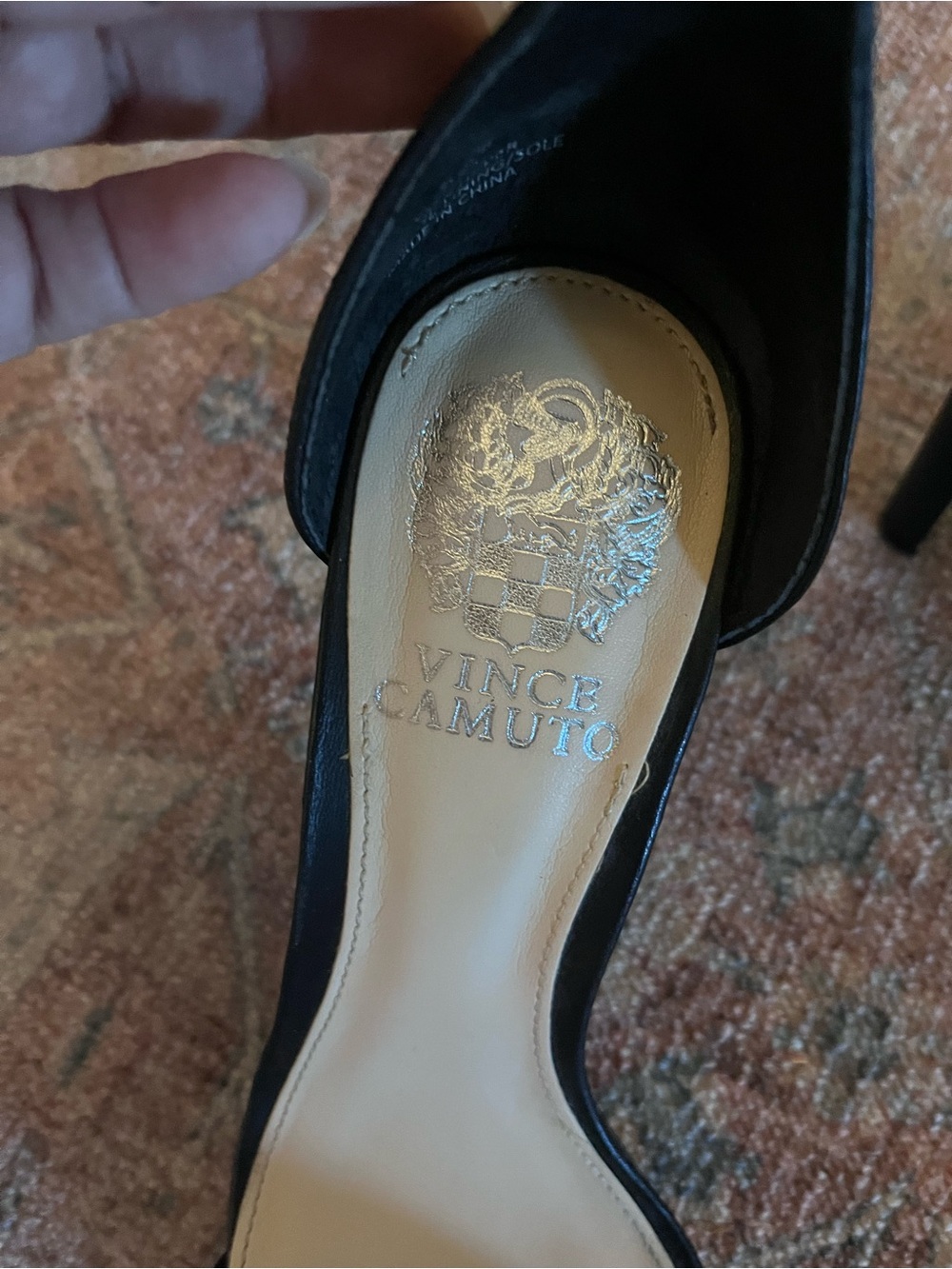 Vince Camuto Black Leather Pointed Pumps